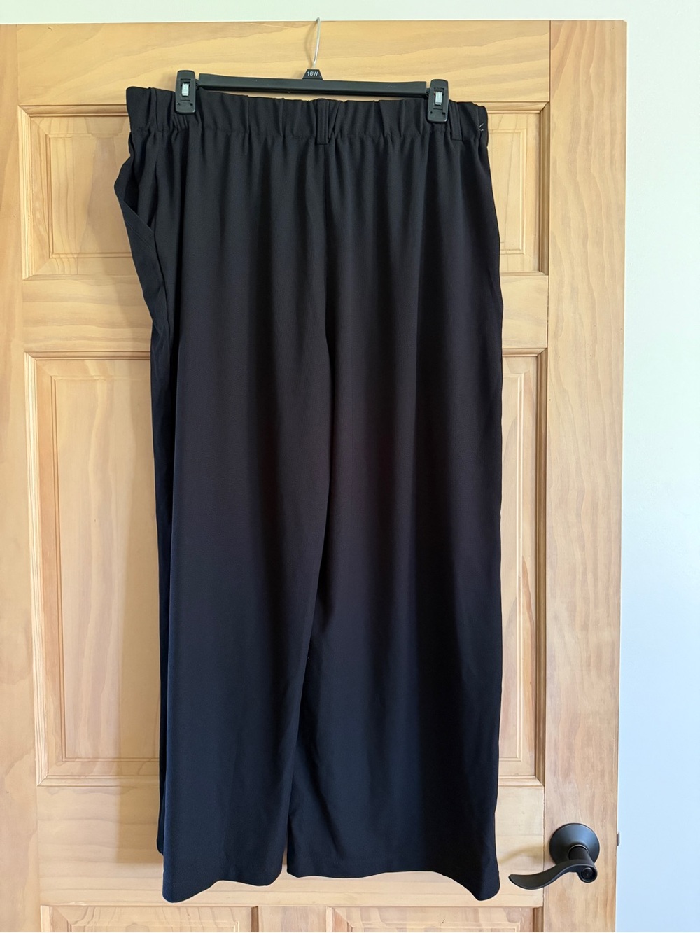 Halara Black Waffle knit Wide-Leg Women's Pants - Picture 2 of 4